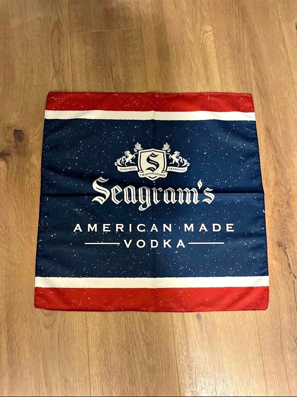 Seagram's American Made Vodka Color Block Cloth Banner Sign 21”x 21”